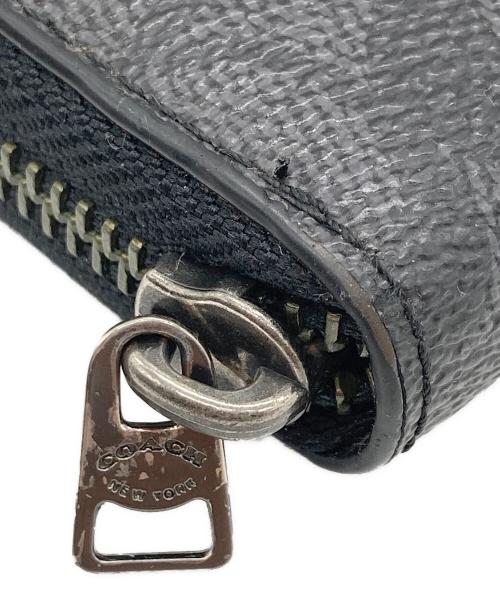 COACH（コーチ）COACH (コーチ) ペイサーコレクション シグネチャー レザー ラウンドファスナー 長財布 ブラックの古着・服飾アイテム