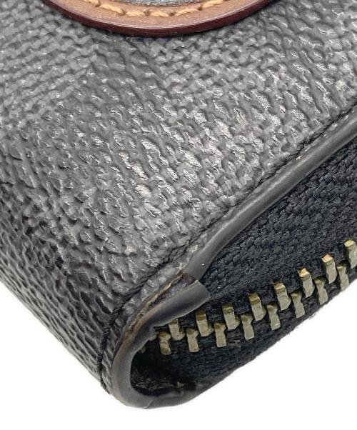 COACH（コーチ）COACH (コーチ) ペイサーコレクション シグネチャー レザー ラウンドファスナー 長財布 ブラックの古着・服飾アイテム