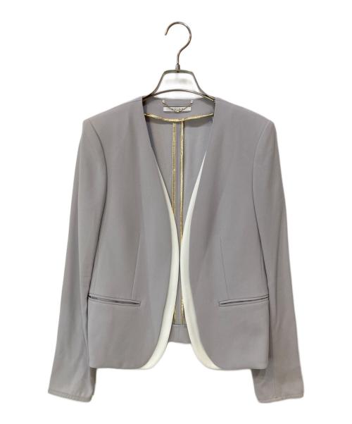 BEIGE（ベイジ）BEIGE (ベイジ) CINDYダブルカラージャケット グレー サイズ:6の古着・服飾アイテム