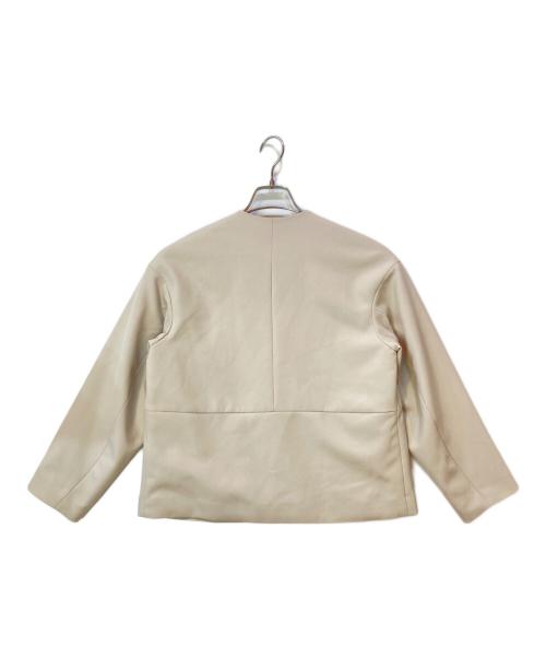 nano・universe（ナノ・ユニバース）nano・universe (ナノ・ユニバース) デイリーファンクション ノーカラー ジャケット ベージュ サイズ:Mの古着・服飾アイテム