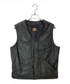 herringbone clubヘリンボーンクラブ）の古着「ラムレザーベスト」｜ブラック