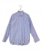 DEUXIEME CLASSEドゥーズィエム クラス）の古着「washer ストライプ シャツ」｜ホワイト×ブルー