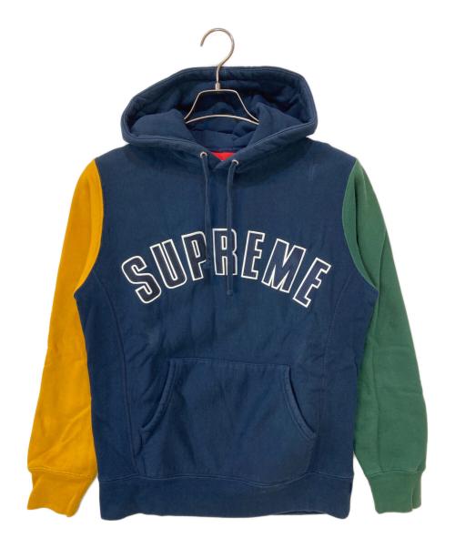SUPREME（シュプリーム）SUPREME (シュプリーム) 16FW Color Blocked Arc Logo Hooded Sweatshirt ネイビー サイズ:Sの古着・服飾アイテム