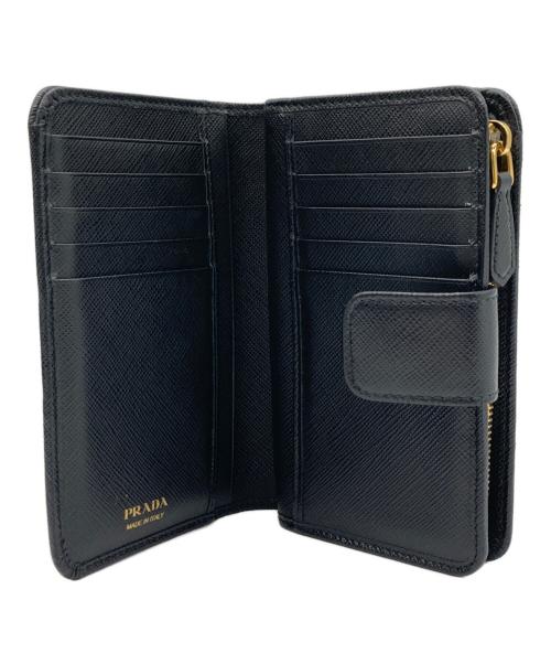 PRADA（プラダ）PRADA (プラダ) SAFFIANO METAL 二つ折り財布 ブラック サイズ:-の古着・服飾アイテム