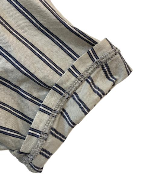 Vivienne Westwood man（ヴィヴィアン ウェストウッド マン）Vivienne Westwood man (ヴィヴィアン ウェストウッド マン) オーブ刺繍ストライプTシャツ グレー サイズ:Mの古着・服飾アイテム