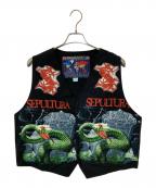 TURBOGADGETターボガジェット）の古着「SEPULTURA プリントベスト」｜ブラック