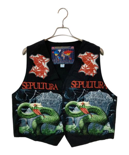 TURBOGADGET（ターボガジェット）TURBOGADGET (ターボガジェット) SEPULTURA プリントベスト ブラック サイズ:XLの古着・服飾アイテム