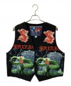 TURBOGADGETターボガジェット）の古着「SEPULTURA プリントベスト」｜ブラック