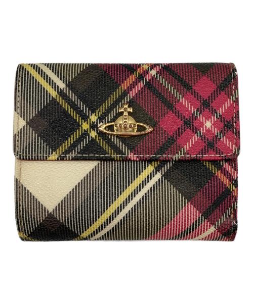 Vivienne Westwood（ヴィヴィアンウエストウッド）Vivienne Westwood (ヴィヴィアンウエストウッド) チェック柄 3つ折り財布 レッド サイズ:-の古着・服飾アイテム
