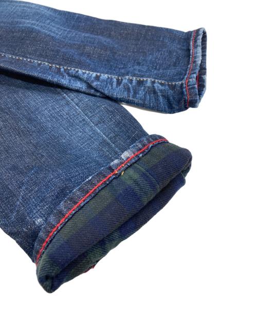 DSQUARED2（ディースクエアード）DSQUARED2 (ディースクエアード) ペイント加工 ダメージデニムパンツ インディゴ サイズ:48の古着・服飾アイテム