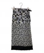 PLEATS PLEASEプリーツプリーズ）の古着「総柄ラッププリーツスカート」｜グレー