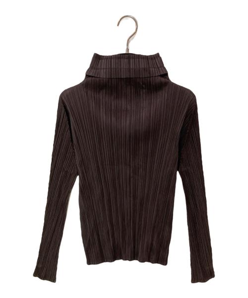PLEATS PLEASE（プリーツプリーズ）PLEATS PLEASE (プリーツプリーズ) 長袖プリーツカットソー ブラウン サイズ:3の古着・服飾アイテム