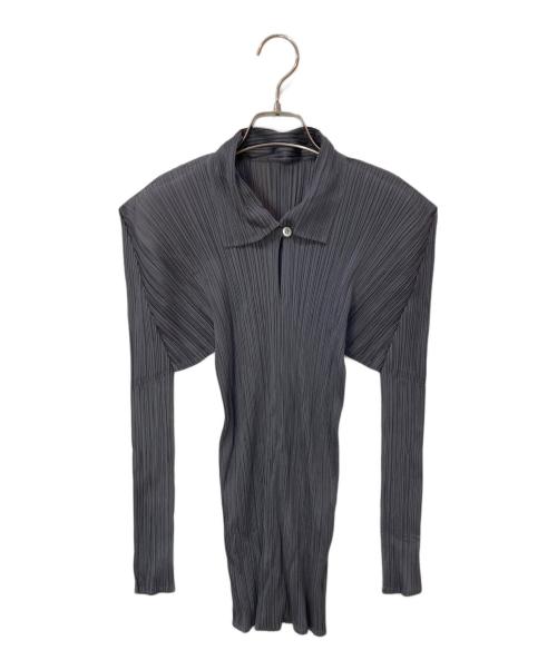 PLEATS PLEASE（プリーツプリーズ）PLEATS PLEASE (プリーツプリーズ) プリーツプルオーバーブラウス グレー サイズ:3の古着・服飾アイテム