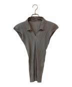 PLEATS PLEASEプリーツプリーズ）の古着「ノースリーブプリーツカットソー」｜グレー