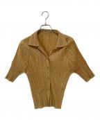 PLEATS PLEASEプリーツプリーズ）の古着「半袖プリーツシャツ」｜ベージュ