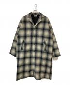 COOTIEクーティー）の古着「Napping Ombre Check Shop Coat/起毛オンブレチェックショップコート」｜ブラック