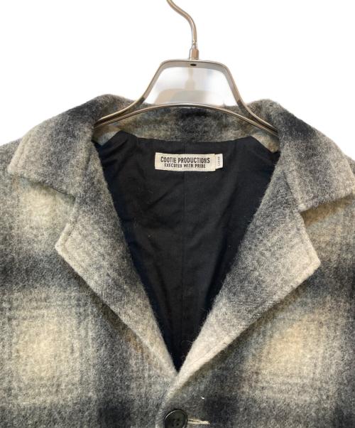 COOTIE（クーティー）COOTIE (クーティー) Napping Ombre Check Shop Coat/起毛オンブレチェックショップコート ブラック サイズ:Lの古着・服飾アイテム