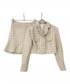 darichダーリッチ）の古着「スプリングツイードコンパクトジャケット＆スカート」｜アイボリー