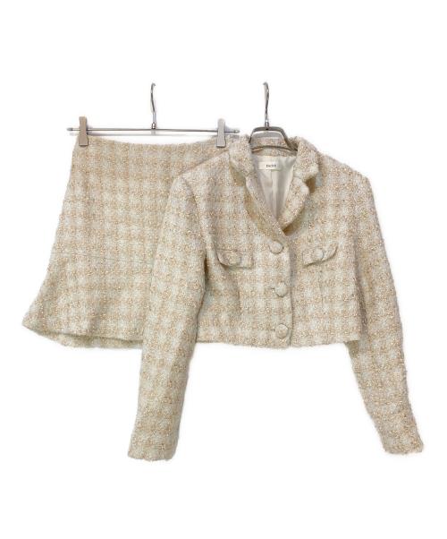 darich（ダーリッチ）Darich (ダーリッチ) スプリングツイードコンパクトジャケット＆スカート アイボリー サイズ:JKT:FREE SKT:Mの古着・服飾アイテム