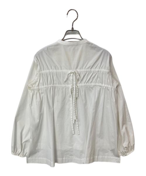 YORI（ヨリ）YORI (ヨリ) バンドカラー プルオーバー ブラウス ホワイト サイズ:36の古着・服飾アイテム