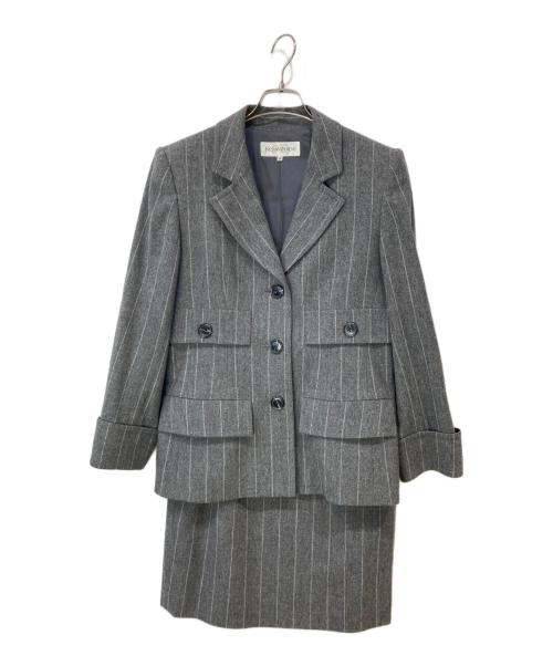 Yves Saint Laurent（イヴサンローラン）Yves Saint Laurent (イヴサンローラン) ウール スカートスーツ グレー サイズ:38の古着・服飾アイテム