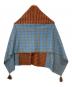 45R (フォーティファイブ・アール) 縮絨ギンガムジャカードのポンチョ ブルー×ブラウン サイズ:FREE：13000円