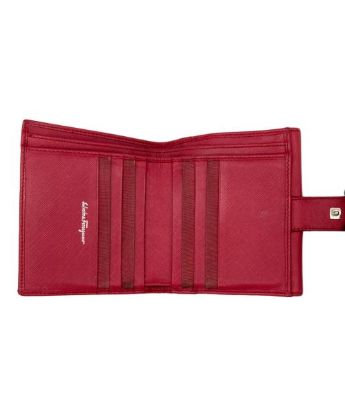 Salvatore Ferragamo（サルヴァトーレ フェラガモ）Salvatore Ferragamo (サルヴァトーレ フェラガモ) ガンチーニ 2つ折り財布 レッドの古着・服飾アイテム