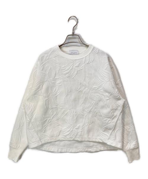 UNITED ARROWS（ユナイテッドアローズ）UNITED ARROWS (ユナイテッドアローズ) フラワー ジャカード ロングスリーブ スウェット ホワイト サイズ:-の古着・服飾アイテム