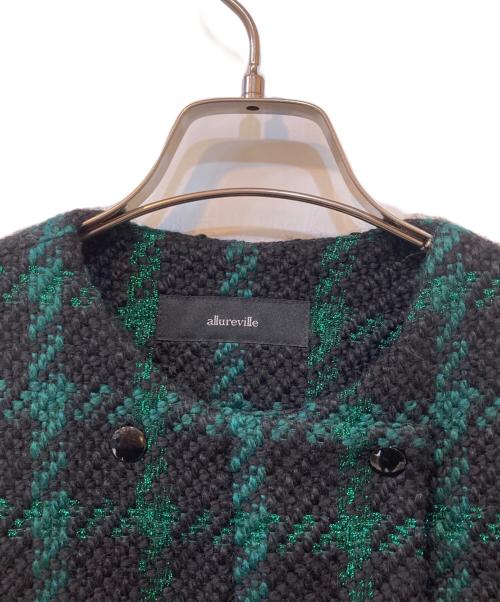 allureville（アルアバイル）allureville (アルアバイル) ジオリカチェックジップブルゾン グリーン サイズ:2の古着・服飾アイテム