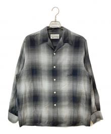 WACKO MARIA（ワコマリア）の古着「OMBRE CHECK OPEN COLLAR SHIRT L/S」｜グレー