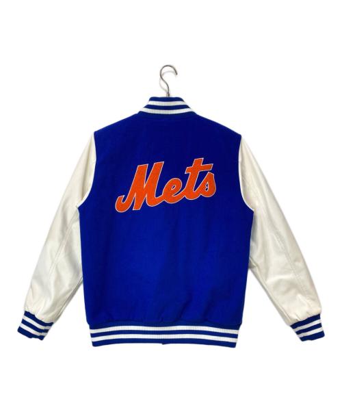 New Era（ニューエラ）New Era (ニューエラ) NEW YORK METS VARSITY JACKET ブルー×ホワイト サイズ:Mの古着・服飾アイテム