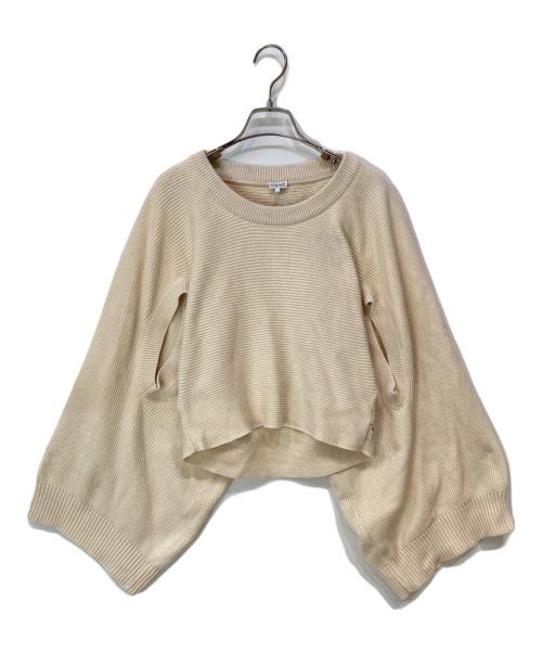 LOEWE（ロエベ）LOEWE (ロエベ) 21SS コットン カットアウト ニットセーター ベージュ サイズ:XSの古着・服飾アイテム