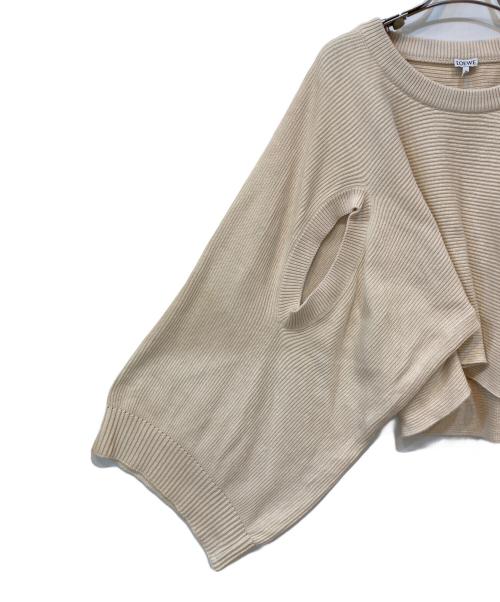 LOEWE（ロエベ）LOEWE (ロエベ) 21SS コットン カットアウト ニットセーター ベージュ サイズ:XSの古着・服飾アイテム