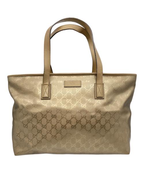 GUCCI（グッチ）GUCCI (グッチ) GGインプリメ トートバッグ ゴールドの古着・服飾アイテム