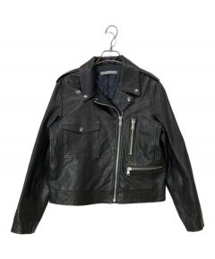 中古・古着通販】theory (セオリー) レザージャケット ブラック サイズ