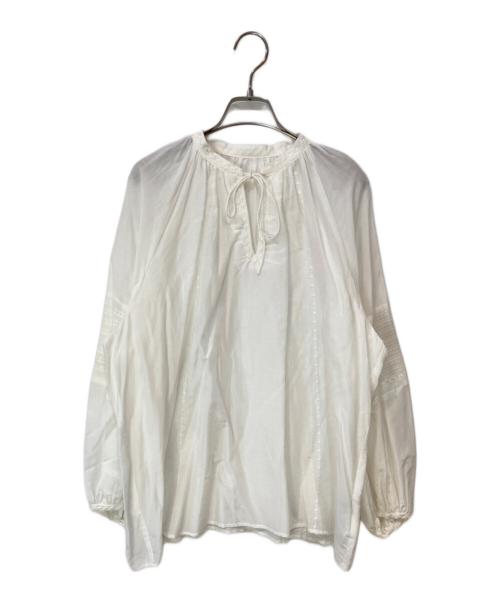 Spick and Span（スピック＆スパン）Spick and Span (スピックアンドスパン) コットンシルクエンブロイダリーパフブラウス ホワイト サイズ:-の古着・服飾アイテム
