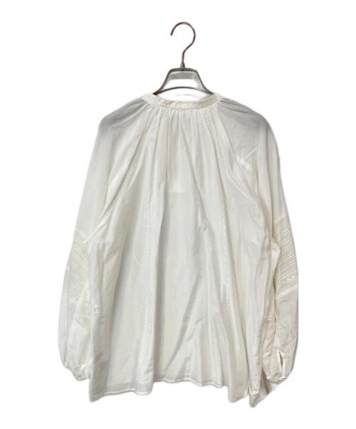 Spick and Span（スピック＆スパン）Spick and Span (スピックアンドスパン) コットンシルクエンブロイダリーパフブラウス ホワイト サイズ:-の古着・服飾アイテム