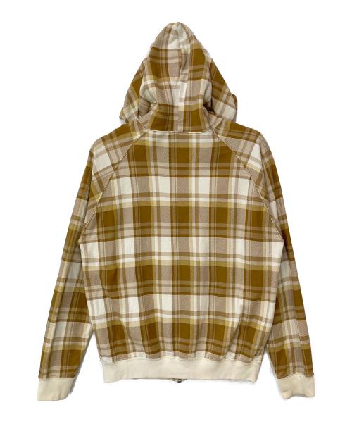 A BATHING APE（ア ベイシング エイプ）A BATHING APE (ア ベイシング エイプ) チェックジップパーカー ブラウン サイズ:Mの古着・服飾アイテム