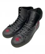 GUCCIグッチ）の古着「トムフォード期 ドラゴン 刺繍 ハイカットスニーカー」｜ブラック