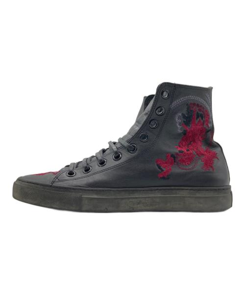 GUCCI（グッチ）GUCCI (グッチ) トムフォード期 ドラゴン 刺繍 ハイカットスニーカー ブラック サイズ:40 1/2の古着・服飾アイテム