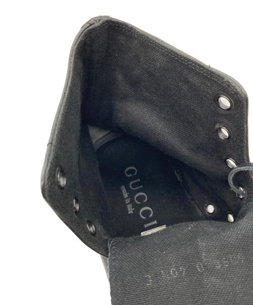 GUCCI（グッチ）GUCCI (グッチ) トムフォード期 ドラゴン 刺繍 ハイカットスニーカー ブラック サイズ:40 1/2の古着・服飾アイテム