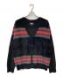 stussy（ステューシー）の古着「Stripe Shaggy Cardigan」｜ブラック
