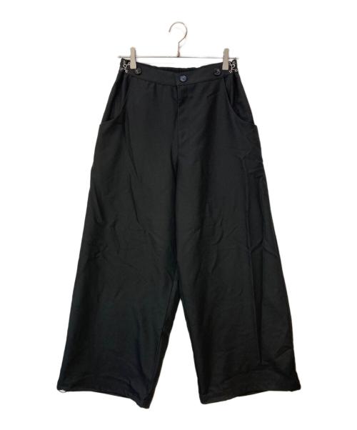 keep being you（キープビーイングユー）keep being you (キープビーイングユー) 2WAYサスツキワイドパンツ ブラック サイズ:Fの古着・服飾アイテム