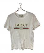 GUCCIグッチ）の古着「ロゴ ウォッシュドオーバーサイズ Tシャツ」｜ホワイト
