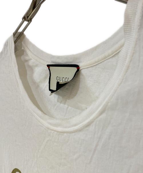 GUCCI（グッチ）GUCCI (グッチ) ロゴ ウォッシュドオーバーサイズ Tシャツ ホワイト サイズ:ＸＳの古着・服飾アイテム