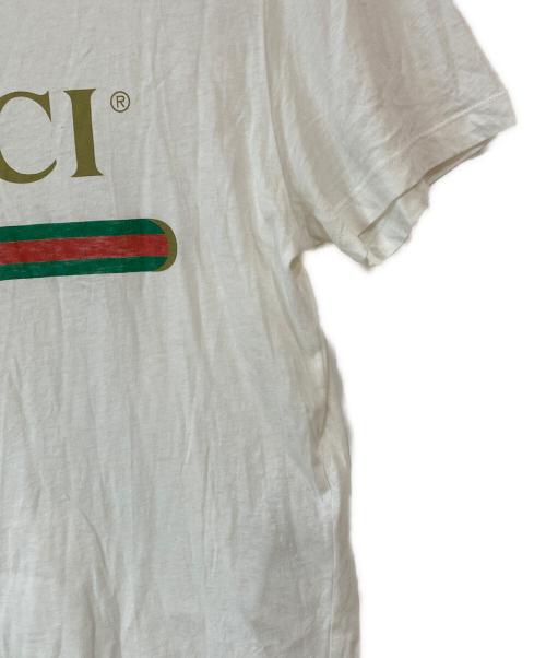 GUCCI（グッチ）GUCCI (グッチ) ロゴ ウォッシュドオーバーサイズ Tシャツ ホワイト サイズ:ＸＳの古着・服飾アイテム