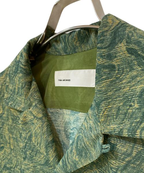 TOGA ARCHIVES（トーガアーカイブス）TOGA ARCHIVES (トーガアーカイブス) メッシュマーブルプリントショートスリーブシャツ グリーン サイズ:Sの古着・服飾アイテム