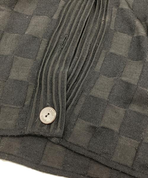 FENDI（フェンディ）FENDI (フェンディ) ブロックチェックニットカーディガン ブラック サイズ:44の古着・服飾アイテム