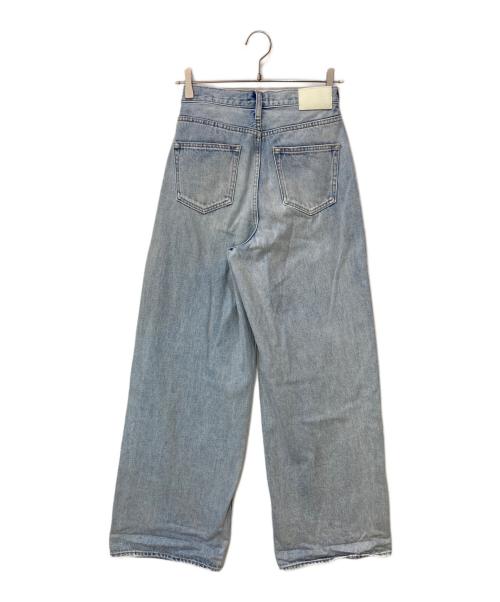 GYDA（ジェイダ）GYDA (ジェイダ) ハイウエスト OVER LAP ワイドレッグデニムパンツ インディゴ サイズ:Sの古着・服飾アイテム