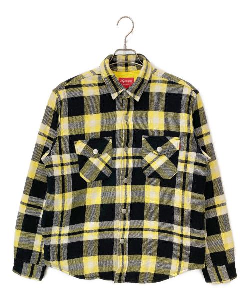 SUPREME（シュプリーム）SUPREME (シュプリーム) 17FW Quilted Arc Logo Flannel Shirt イエロー サイズ:Mの古着・服飾アイテム
